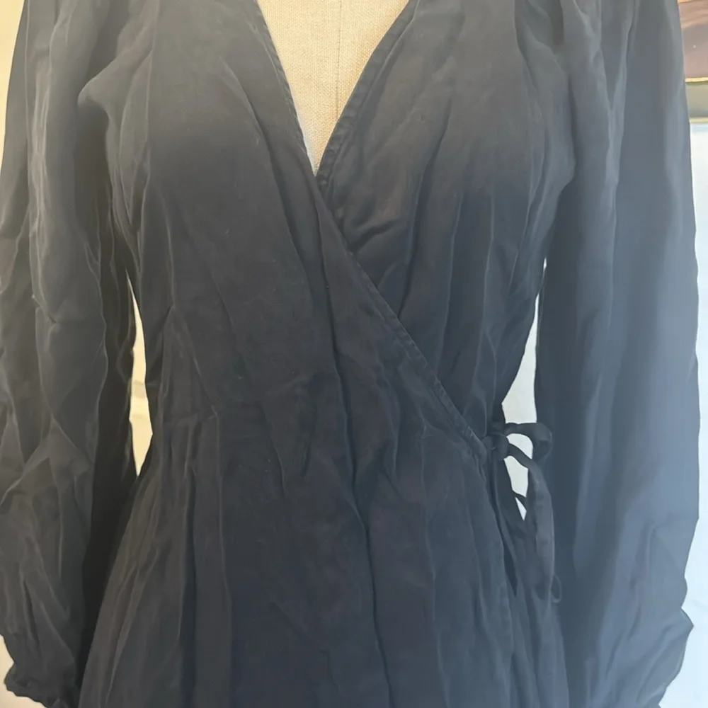 J Crew Black Wrap dress - Picture 2 of 6